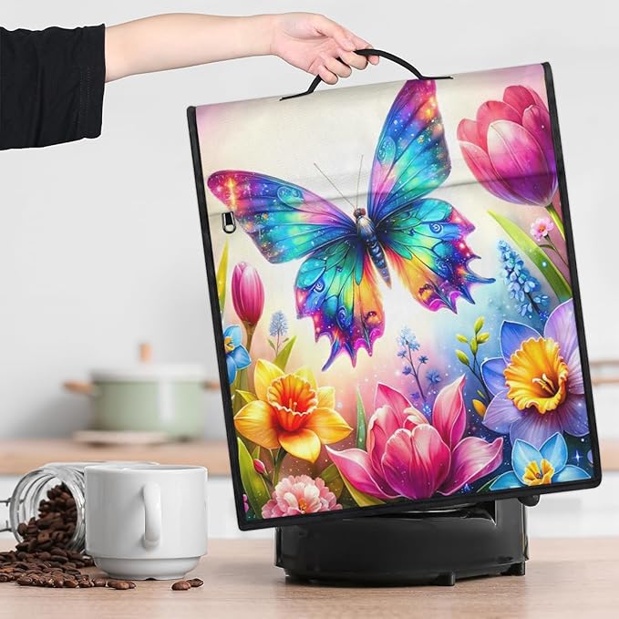 Kitchen Aid Mixer Cover Flower Animal Butterfly Stand Mixer Cover Compatible with 6-8 Quarts Stand Mixers Dust Covers with Zipper Pocket Foldable Washable Kitchen Aid Organizer Bag
