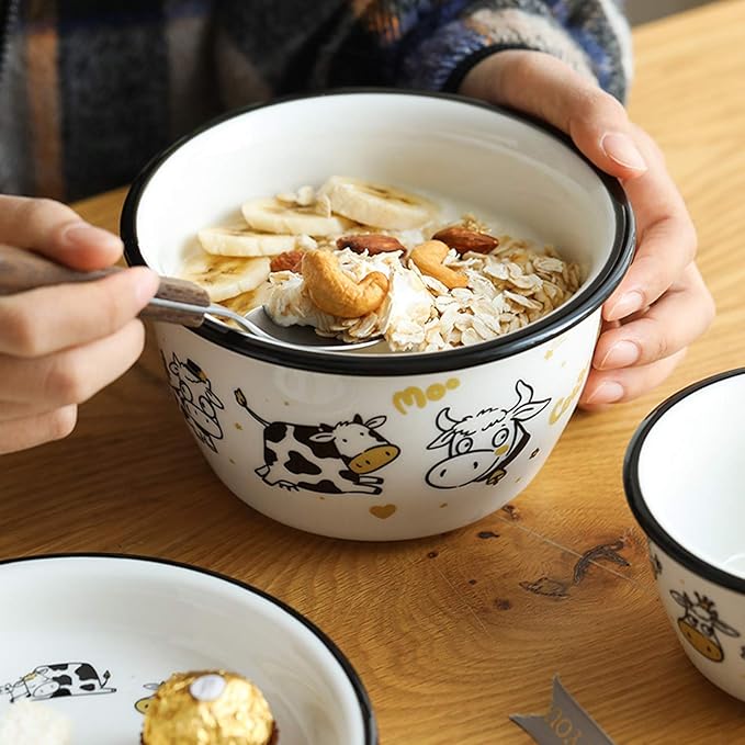Dinner SetCeramics Dinnerware Set 26 Pieces Retro Series Plates and Cereal Bowl Sets Strengthen Porcelain