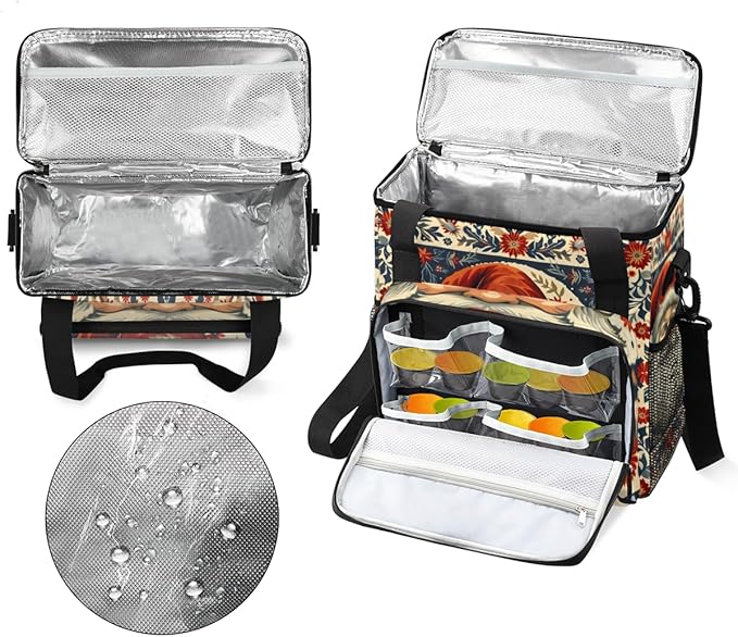Cute Santa Claus Coffee Maker Carrying Bag Glowing Santa Claus Travel Storage Bag Compatible with K-Mini or K-Mini Plus Single Serve Coffee Brewer Carrying Case with Pockets &amp Shoulder Strap