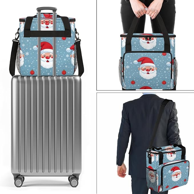 Mystical Santa Claus Coffee Maker Carrying Bag Abstract Santa Claus Travel Storage Bag Compatible with K-Mini or K-Mini Plus Single Serve Coffee Brewer Carrying Case with Pockets &amp Shoulder Stra