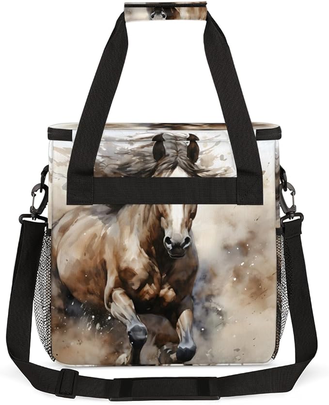 Running Horse Coffee Maker Carrying Bag Portable Travel Storage Tote Bag Compatible with K-Mini or K-Mini Plus Single Serve Coffee Brewer Carrying Case with Multiple Pockets &amp Shoulder Strap