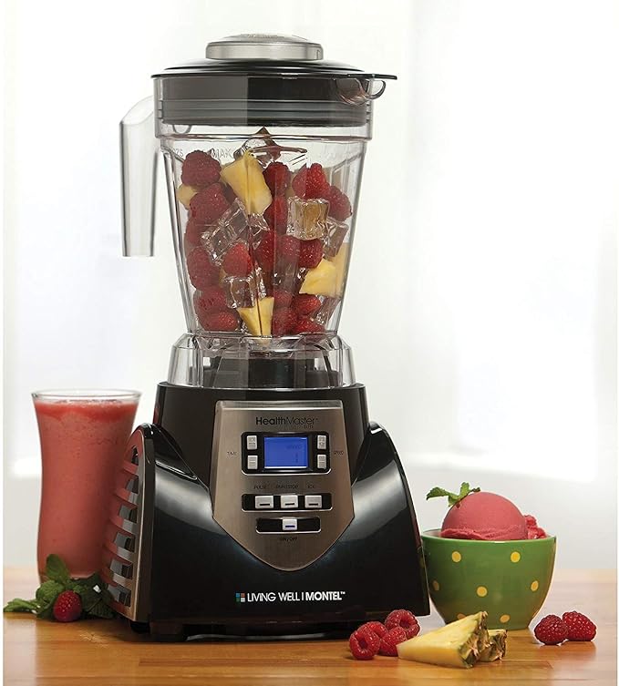 JLA-8 Professional Countertop Blender Emulsifier 1200-Watt with 60-oz BPA Free Jar Stainless Steel Blades for Frozen Drinks Smoothies Sauces &amp More Black
