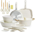 23pcs Ceramic Pots and Pans Set Nonstick Detachable Handle Cookware Induction Kitchen Cooking Set with Removable Handleinclude Frying Pans &amp Saucepans Oven Safe Induction Stackable Set