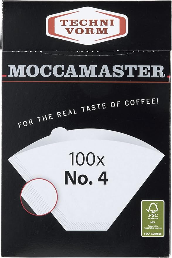 Technivorm Moccamaster 79318 KBGT 10-Cup Coffee Maker and #4 White Paper Filters Bundle