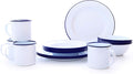 Enamelware Starter Set 16 piece Vintage White/Blue