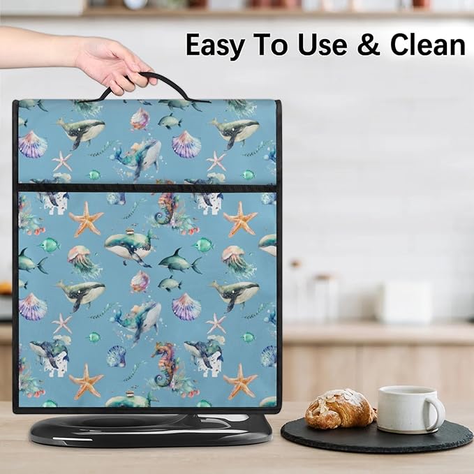 cfpolar Kitchen Aid Mixer Cover Compatible with 6-8 Quarts Summer Dolphin Starfish Stand Mixer Cover Kitchen Aid Mixers Accessories Appliance Organizer Bag Dust Covers with Zipper Pocket