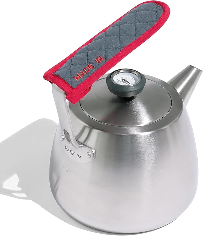 Made In Cookware | 2 QT Kettle | Stainless Steel | With Built-In Temperature Gauge | Includes Handle Sleeve | Induction Compatible
