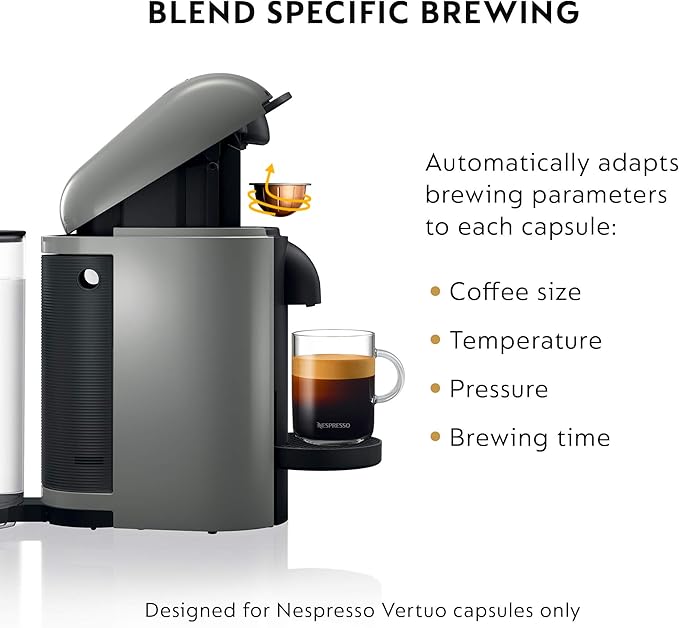 Nespresso Vertuo Plus Coffee and Espresso Maker by Breville Grey