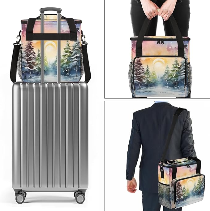 Abstract Tree Coffee Maker Carrying Bag Cute Tree Travel Storage Bag Compatible with K-Mini or K-Mini Plus Single Serve Coffee Brewer Carrying Case with Multiple Pockets &amp Shoulder Strap