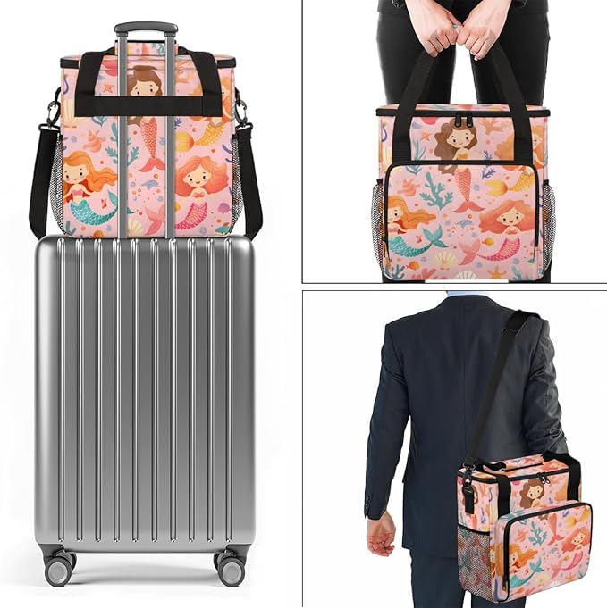 Ocean - Fish Coffee Maker Carrying Bag Portable Travel Storage Tote Bag Compatible with K-Mini or K-Mini Plus Single Serve Coffee Brewer Carrying Case with Multiple Pockets &amp Shoulder Strap