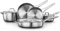 Calphalon 3-Ply Stainless Steel Cookware Set 13 Piece Includes Frying Pans Pots and Pans Set Induction Metal Utensil Safe Oven Safe 500FPFOA Free Silver