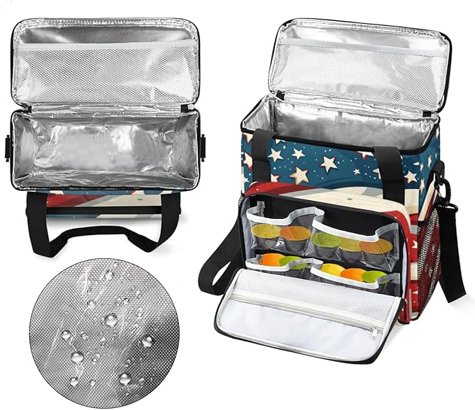 4th of JulyFestivals Coffee Maker Carrying Bag Portable Travel Storage Tote Bag Compatible with K-Mini or K-Mini Plus Single Serve Coffee Brewer Carrying Case with Multiple Pockets &amp Shoulder S