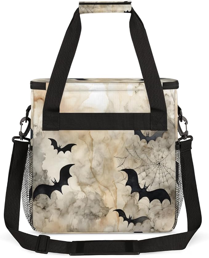 Gothic Bat Coffee Maker Carrying Bag Cute Bat Portable Travel Storage Tote Bag Compatible with K-Mini or K-Mini Plus Single Serve Coffee Brewer Carrying Case with Multiple Pockets &amp Shoulder Str