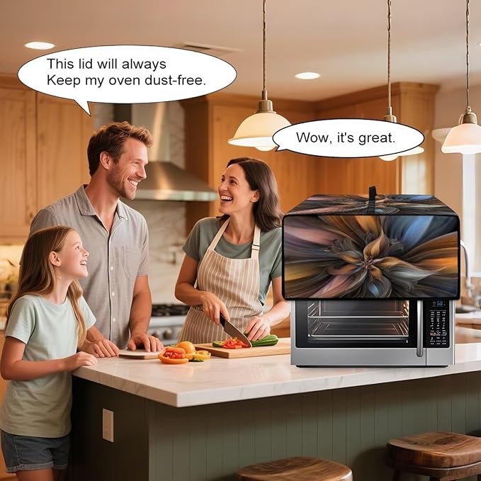 Floral Petal Toaster Oven Cover with Storage Pockets Multipurpose Microwave Air Fryer Kichen Appliances Protective Covers Essential for Everyday Home Kitchens