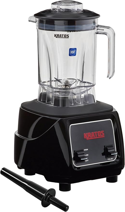 Kratos Commercial 3.5 HP Blender with Toggle Controls Pulse Feature 48 Oz. Jar 120V 1800W 5-15P Plug Black Countertop Professional Blender (29B-004)
