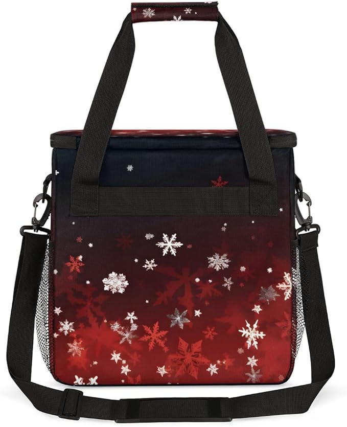 Xmas Snowflakes Coffee Maker Carrying Bag Cartoon Snowflakes Travel Storage Bag Compatible with K-Mini or K-Mini Plus Single Serve Coffee Brewer Carrying Case with Multiple Pockets &amp Shoulder St
