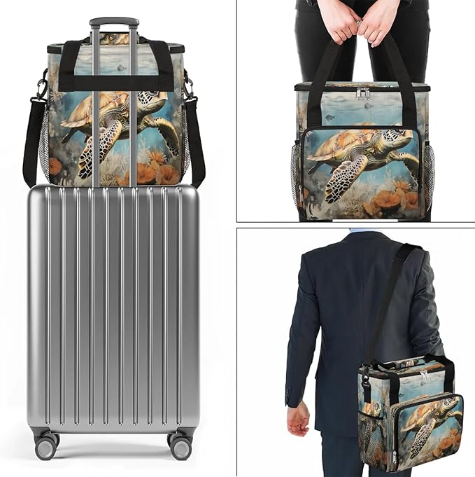 Turtle Tropical Ocean Coffee Maker Carrying Bag for Keurig K-Mini or K-Mini Plus Storage Portable Coffee Maker Travel Bag