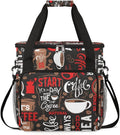 Red Start Day With Coffee Coffees Maker Carrying Bag Coffee Machine Travel Storage Tote Bag Compatible with K-Mini or K-Mini Plus Portable Single Serve Coffees Brewer Case with Pockets for K-Cup Pods