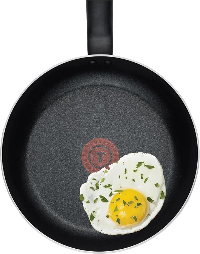 T-fal Initiatives Nonstick Cookware Set 18 Piece Oven Broiler Safe 350F Kitchen Cooking Set w/Fry Pans Saucepans Stockpots Skillet Spoons Lids Pots and Pans Set Dishwasher Safe Stone Grey