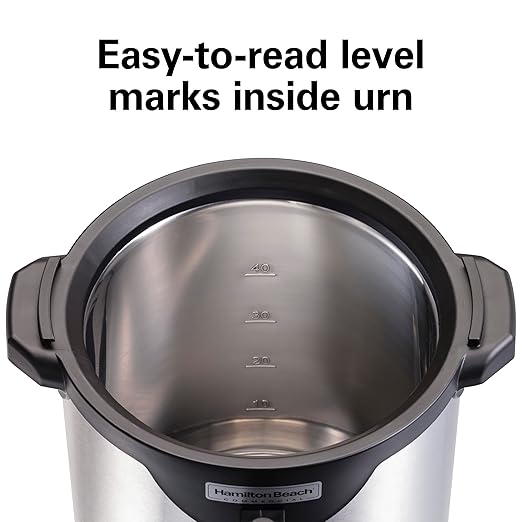 Hamilton Beach Commercial 40 Cup Stainless Steel Coffee Urn Double Wall 120V NSF Certified (HCU040S)