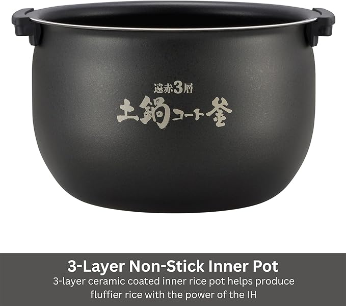 Tiger Corporation JKT-D18U 10-Cup Capacity Induction Heating Electric Rice Cooker with 12 Menu Setting 24-Hour Keep Warm Setting Spatula and Measuring Cup (Black and Stainless Steel)