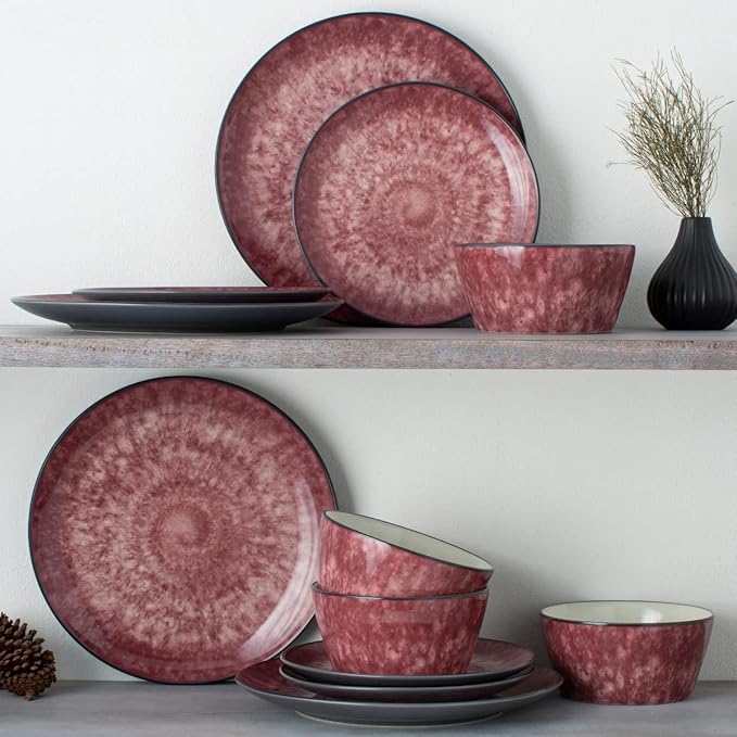 Noritake ColorKraft Essence Garnet 12-Piece Set in Red