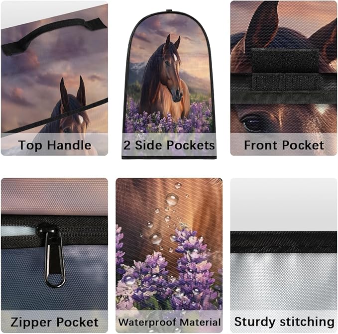 cfpolar Kitchen Aid Mixer Cover Compatible with 6-8 Quarts Animal Horse Purple Lavender Stand Mixer Cover Kitchen Aid Mixers Accessories Appliance Organizer Bag Dust Covers with Zipper Pocket