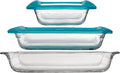 Libbey Baker’s Premium 5 Piece Glass Baking Dish Set Stackable Casserole Dish with Lid Set Baking Glassware for Casseroles Lasagna Brownies