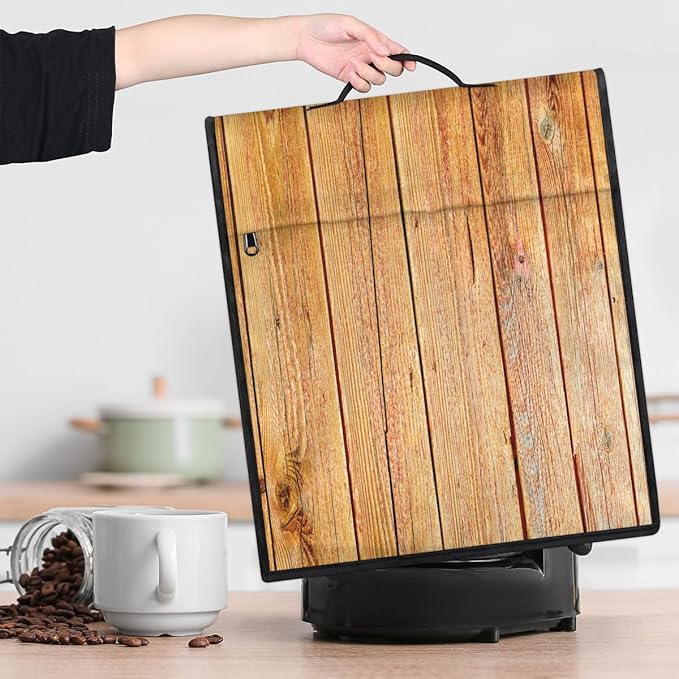 cfpolar Kitchen Aid Mixer Cover Compatible with 6-8 Quarts Brown Wood Board Texture Stand Mixer Cover Kitchen Aid Mixers Accessories Appliance Organizer Bag Dust Covers with Zipper Pocket