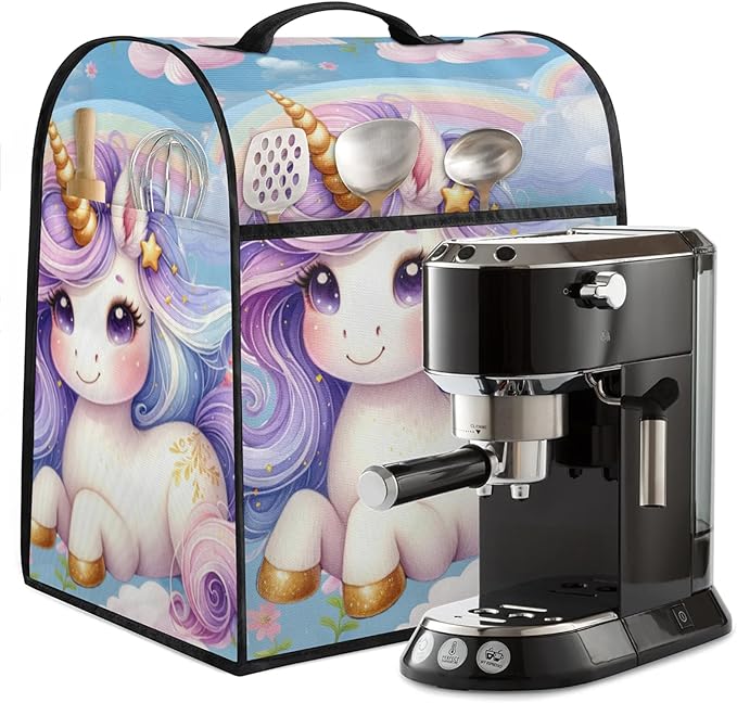 cfpolar Kitchen Aid Mixer Cover Compatible with 6-8 Quarts Unicorn Purple Rainbow Stand Mixer Cover Kitchen Aid Mixers Accessories Appliance Organizer Bag Dust Covers with Zipper Pocket