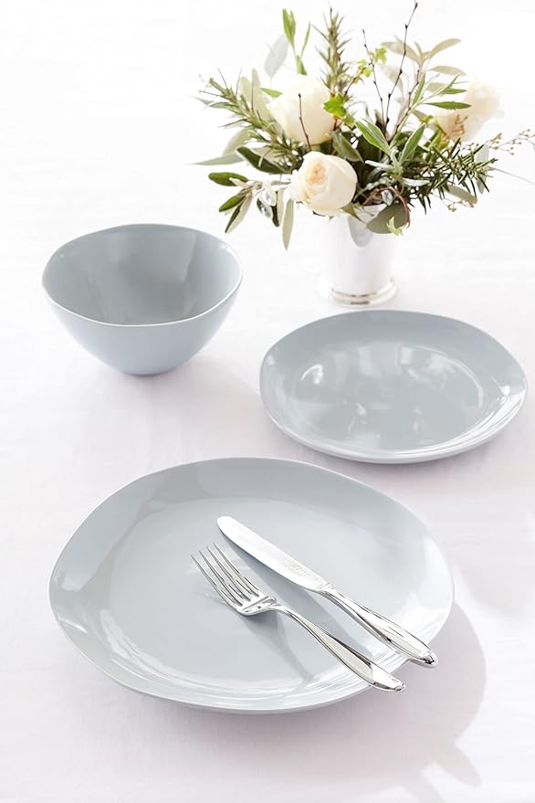 Portmeirion Sophie Conran Arbor 12 Piece Dinneware Set | Organic Shape Stoneware Serving Plates | Appetizer Buffet Dinner and Lunch Plates | Dishwasher Safe