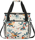 Bird Berry Branch Coffee Maker Carrying Bag Compatible with K-Mini or K-Mini Plus Portable Single Cup Coffee Maker Case with Pockets for K Cup Pods