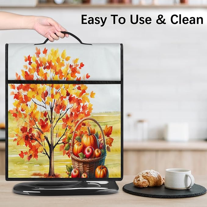 cfpolar Kitchen Aid Mixer Cover Compatible with 6-8 Quarts Autumn Apples Maple Leaves Stand Mixer Cover Kitchen Aid Mixers Accessories Appliance Organizer Bag Dust Covers with Zipper Pocket