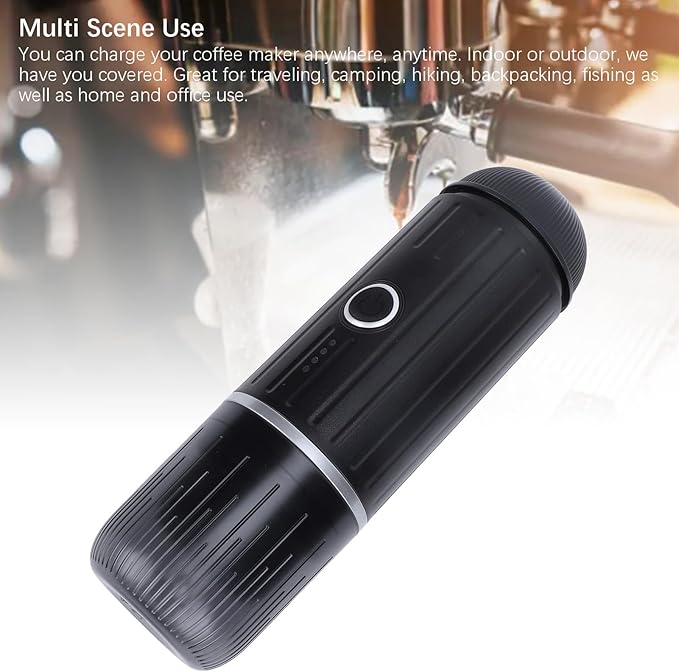 ZJchao Portable Coffee Maker 2 in 1 19BAR Pressure Electric Heating Travel Coffee Maker Mini Machine Travel Coffee Maker with Spoon Capsule Box for Camping Hiking Office Use
