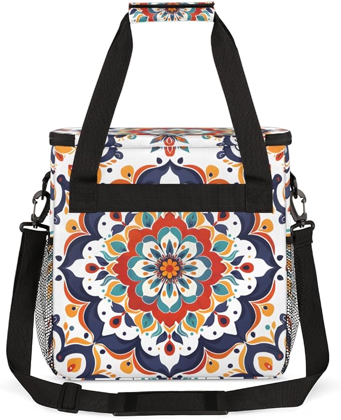 Celestial Mandala Coffee Maker Carrying Bag Portable Travel Storage Tote Bag Compatible with K-Mini or K-Mini Plus Single Serve Coffee Brewer Carrying Case with Multiple Pockets &amp Shoulder Strap