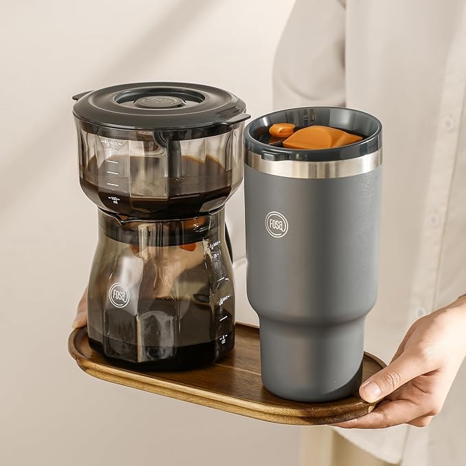 FOSA VacBrew - The Ultimate Hot &amp Cold Brew Vacuum Coffee Maker | 4-Program Timer with 17oz (500ml) Dual-Use Carafe (3 Programs Timer Vacuum Pump included)