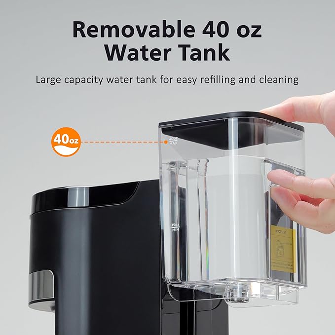 Single Serve Coffee Maker for Pods &amp Ground Coffee 6 to 14oz Brew Sizes Strong Brew Option Fast Brewing Compact Design with Removable 40oz Reservoir Travel Mug Friendly