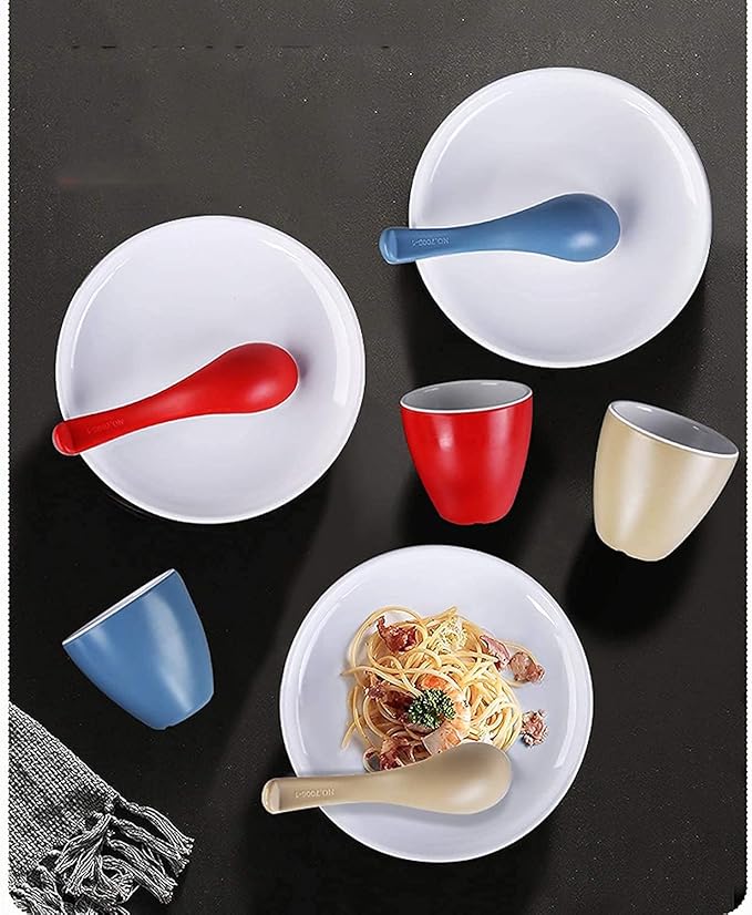 Dinnerware Sets - Luxury Gift Dishes Service Set Dinnerware Sets Tableware Setting Set Hotel Restaurant Four-Piece Restaurant Commercial Imitation Porcelain Dishes(B)