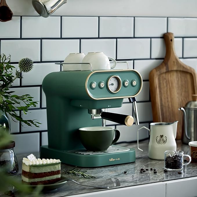 compact high-pressure espresso coffee machine with steam frother