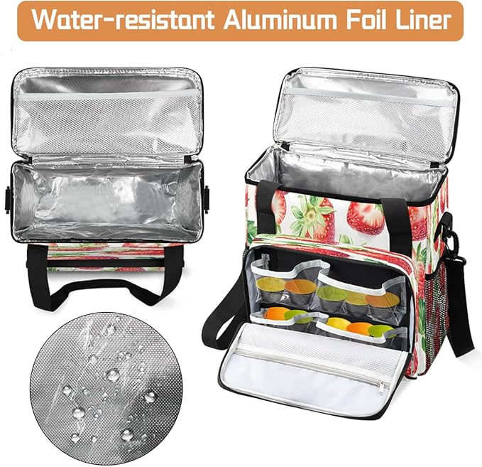 Strawberry Fruit Coffee Maker Carring Bag Travel Carrying Storage Tote Bag Compatible with Keurig K-Mini or K-Mini Plus Portable Single Serve Coffee Brewer Case with Pockets for K-cup Pods