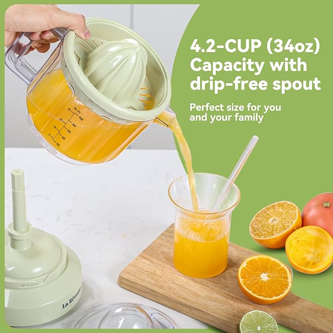 La Reveuse 300W Personal Size Blender (Navy) + La Reveuse 34 oz Electric Citrus Juicer