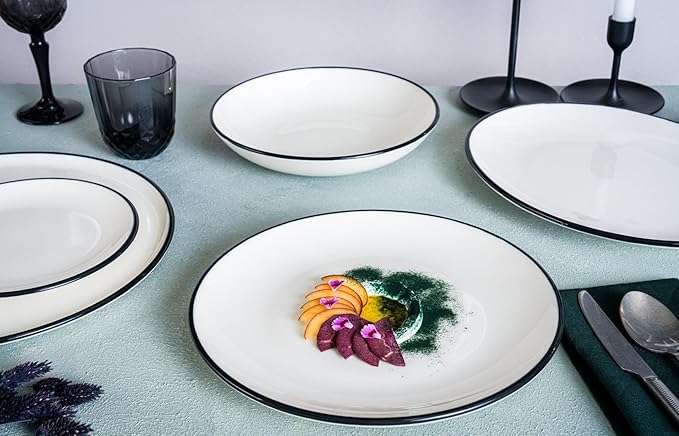 Dinnerware sets - Black Line - 24 pieces - 6 People - Porcelain