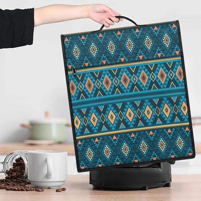 Kitchen Aid Mixer Cover Mandala Ethnic Geometry Stand Mixer Cover Compatible with 6-8 Quarts Stand Mixers Dust Covers with Zipper Pocket Foldable Washable Kitchen Aid Organizer Bag