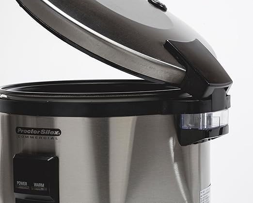 Proctor Silex Commercial 37540 Rice Cooker/Warmer 40 Cups Cooked Rice Capacity Nonstick Inner Pot Hinged Lid Stainless Steel Housing Conforms to NSF