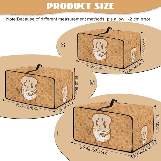 Doojoayie Kitchen Toaster Dust Cover Compatible with 4 Slice Toaster Dust Protection Cover Kitchen Decoration Small Appliance Protector Cute Cartoon Toster People Print