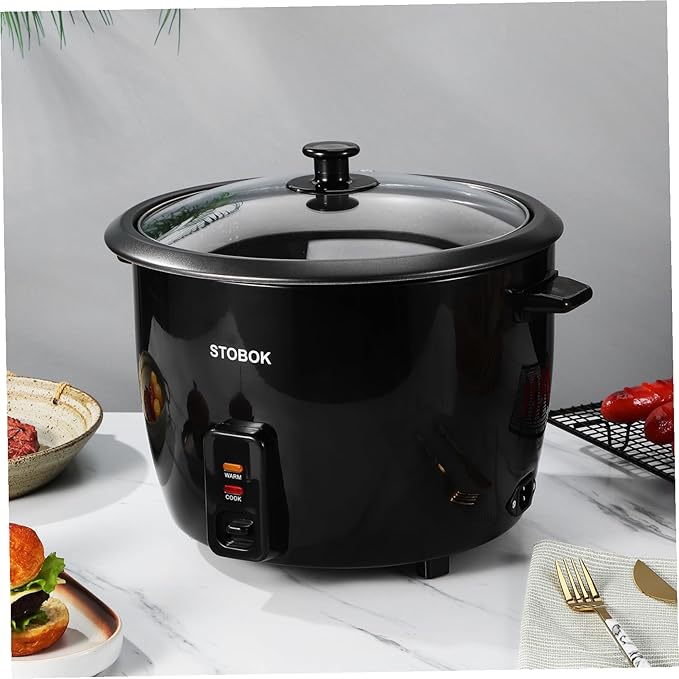 PRETYZOOM Portable Electric Rice Cooker Multi-functional Travel Pot with Clear Lid for Camping and Home Use Automatic Keep Warm Mode US Plug Compatible