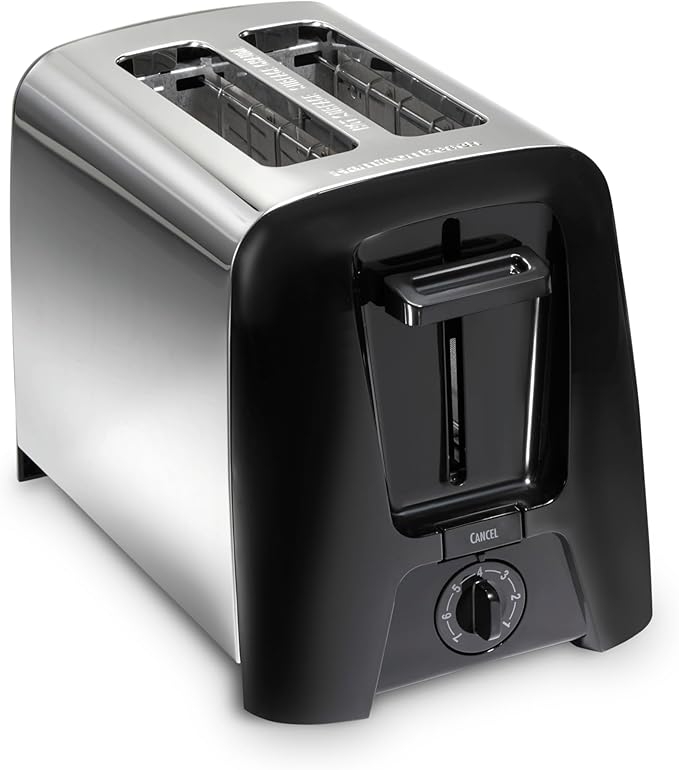 Hamilton Beach 2 Slice Toaster with Extra Wide Slots Shade Selector Auto-Shutoff Cancel Button and Toast Boost Black