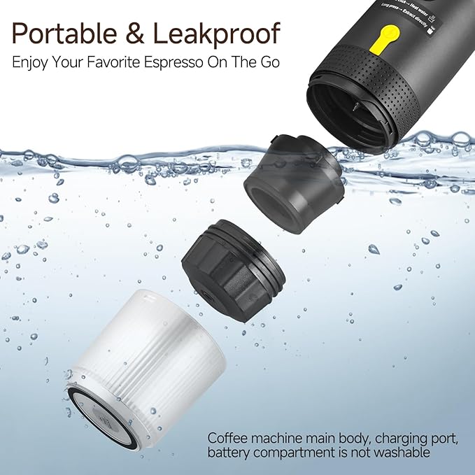Portable Espresso Maker with Intelligent Anti-Dry Burn25Bar Self-Heating 7Min Electric Mini Coffee Makercompatible with NS/DG Capsules &amp Ground Coffee for TravelRVOffice &amp Home