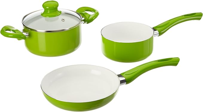 Compact Cooking and Frying Set Green