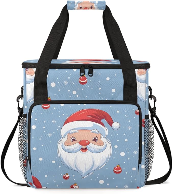 Cute Santa Claus Coffee Maker Carrying Bag Christmas Santa Claus Travel Storage Bag Compatible with K-Mini or K-Mini Plus Single Serve Coffee Brewer Carrying Case with Pockets &amp Shoulder Strap